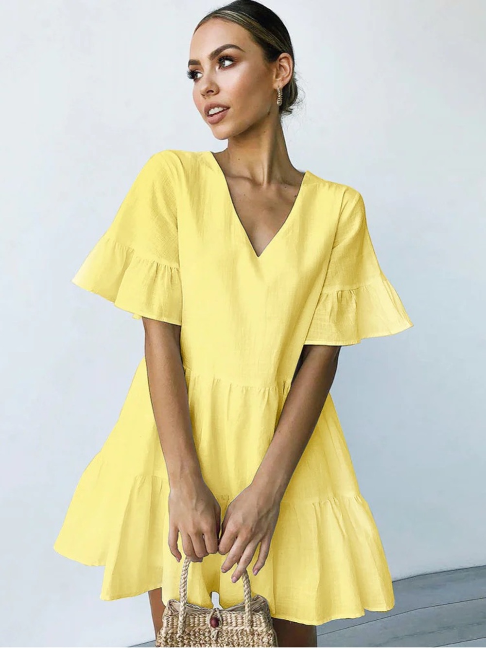 Fancyinn Tunic Style Dress Butter Yellow